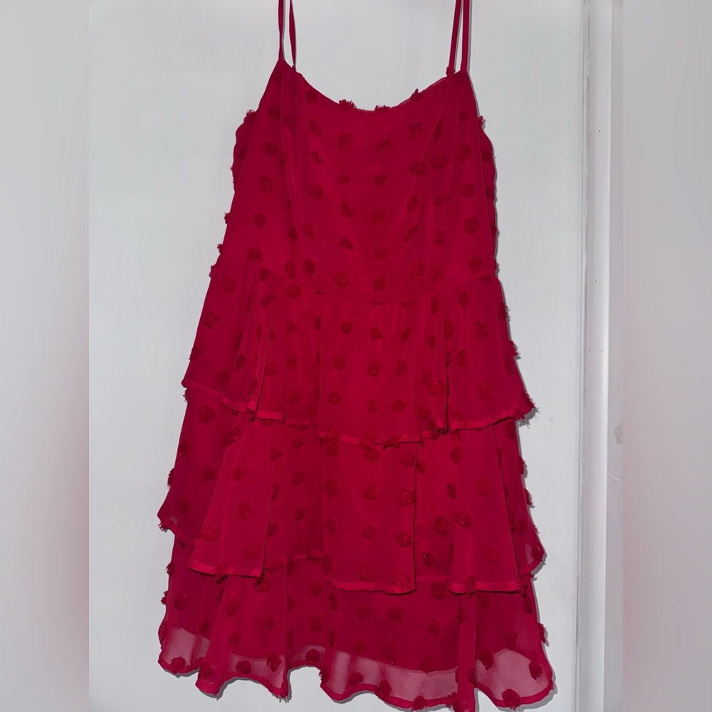Charming Red Layered Dress